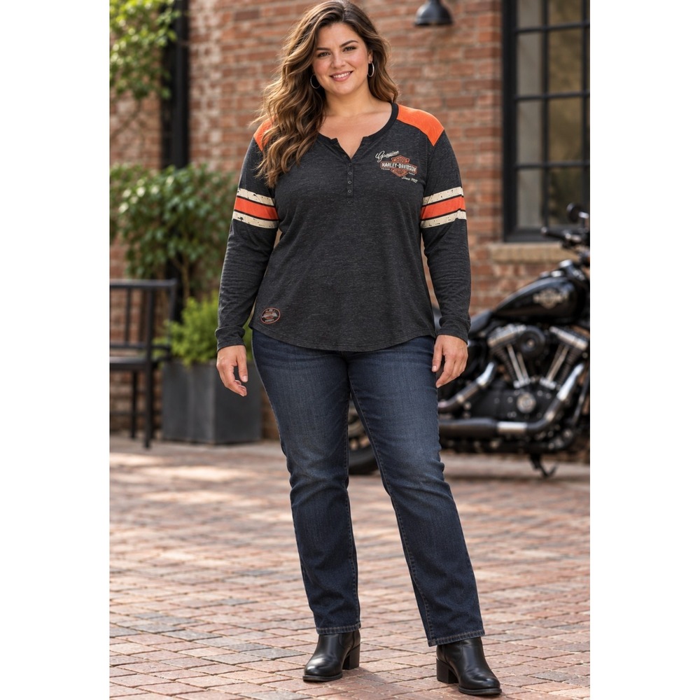Harley-Davidson Genuine MotorClothes women's long-sleeve henley shirt 2W plus